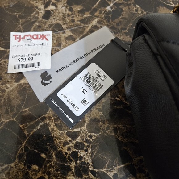 KARL LAGERFELD PARIS, AGYNESS shoulder bag with Charm -Black - Picture 6 of 6